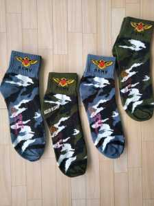 {promo 6 pasang }kaos kaki sport army loreng 3/4 dewasa multiwarna