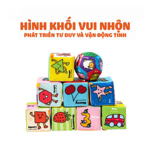 Đồ Chơi Khối Vải Thông Minh Học Chữ Số Và Con Vật Xếp Hình Bằng Vải Mềm Phát Triển Tư Duy Cho Bé