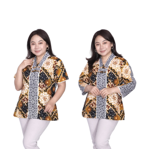 Putri Nasya Blouse Big Size Batik Wanita Atasan Batik Lengkap Model Blus Jumbo Seragam Batik / Atasan Formal Kantor Wanita Big / Pakaian Batik Wanita Kekinian Jumbo / Atasan Kerja Model Terbaru Batik Bahan Katun Wanita