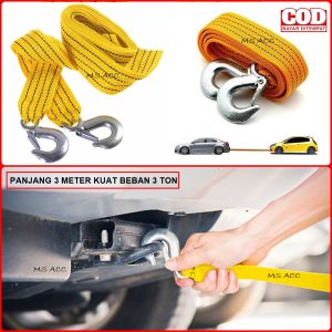 Tali Derek Mobil Panjang 3 Meter Kuat Beban 3 Ton Alat Derekan Towing Tali Penarik Mobil Mogok MS