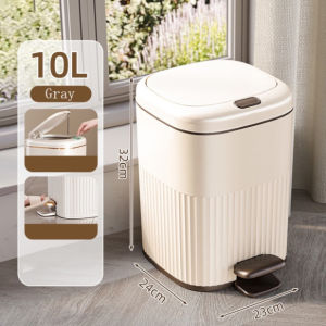 【eoxjk】8/10/15L sampah mewah ringan boleh dengan tudung Pedal kapasiti besar Double-terbuka tangan tekan kaki yang dikendalikan tandas Wastebasket ruang tamu rumah kalis air tong sampah untuk bilik mandi dapur