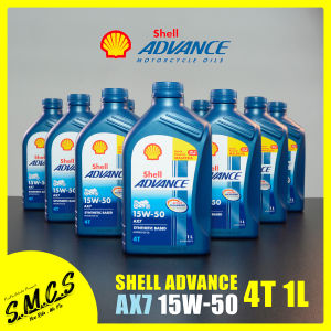 Shell AX7 15W504T 1L 100 Original Minyak Hitam Motosikal Advance SYNTHETIC