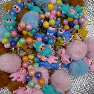 Móc Khóa Labubu Phim Hoạt Hình Woolball Phong Cách Labubu Cừu Móc Khóa Búp Bê Nhựa Mềm