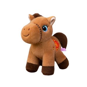 BESTOURO Bông PP Búp bê ngựa nhồi bông Thêu ấm cúng Động vật sống động như thật Đồ chơi nhồi bông hình ngựa Mô phỏng nhồi bông Gấu bông ngựa con đứng Quà tặng năm