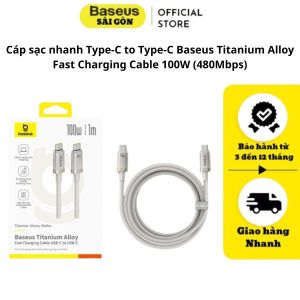 Cáp sạc nhanh Type-C to Type-C Baseus Titanium Alloy Fast Charging Cable 100W (480Mbps)