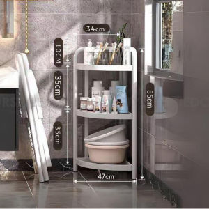 Vedourstyle Modern Carbon Steel Folding Kitchen Bathroom Corner Metal Rack Shelf Storage 3-5 Layers