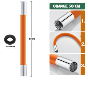 50cm Kran Tabung Ekstensi Selang Flexible Ekstensi Keran Air Elastis Bahan Silikon Bisa Berputar 720 Derajat
