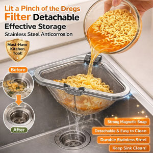 Hangable magnetic kitchen drainage filter basket