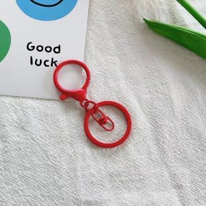 10 PCSKey chain Colored zinc alloy keychain hanging buckle pendantIron ring,Key chain