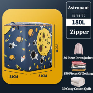 Extra Lage 180L Clothes Zipper Storage Bag Waterproof Folding Closet Organizer Foldable 105L/140L/180L For Pillow Quilt Blanket Bedding