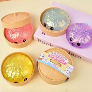 Cartoon Smiley Face Big Steamed Stuffed Bun Decompression Steamer Steamed Stuffed Bun Toy Squishy Toy Fun Childrens Toy