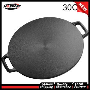 【HOSPORT】 กระทะเหล็กหล่ออเนกประสงค์ สำหรับทำแพนเค้กและบาร์บีคิว เคลือบไม่ติด พร้อมด้ามจับ