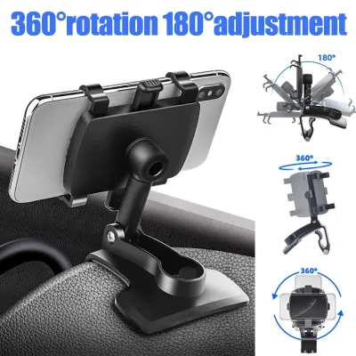 Dudukan HP Car Holder Jepit Smartphone Mobil Dashboard Bracket - YB20-3 - Black - ( Keseluruhan Holder: 17 x 9.5 x 8.5 cm - Kecocokan Smartphone: 4.5 - 6.5 Inch