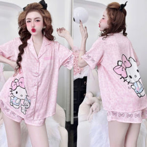 Đồ Ngủ Pijama Lụa HEUN YOUNG Bộ Pijama Đùi Truyền Thống Viền Lé Lụa Latin Cao Cấp Mặc Nhà 45-65kg