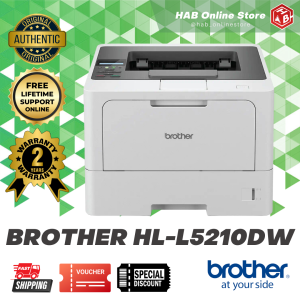 Brother HL-L5210DW Monochrome Laser Printer Wireless High Printing Speed and High Printing Volume Networking and Duplex Printing Automatic 2-sided 230 gsm Brother Official Flagship Store Partner Dealer (Brother L5100DN successor)
