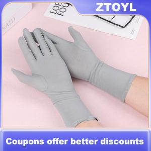 【ZTOYL】 ถุงมือสำหรับขับรถกันแดด1คู่ถุงมือยืดได้ป้องกันรังสียูวีถุงมือบางสำหรับฤดูใบไม้ผลิฤดูร้อน