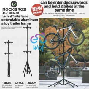 ROCKBROS BN-W008 Rak Standar Rak Kerja Service Repair Sepeda Adjustable  180-280cm untuk 2 Sepeda Bicycle MTB Road Bike Rack Aluminum Alloy Bicycle Work Stand Storage Display Repair Tools Adjustable Fold Professional Bike 44210006001