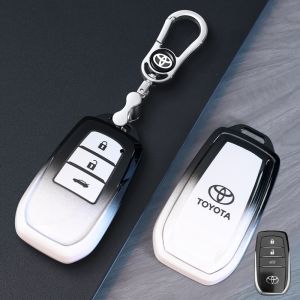 [TPU] ฝาครอบเคสกุญแจรถยนต์สำหรับ Toyota Camry Chr Altis Corolla Cross Hilux Fortuner Revo Innova Harrier สีดำและสีขาวแฟชั่นสไตล์ใหม่