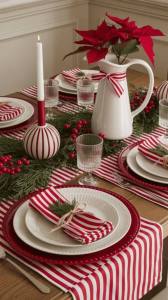 KM 2in1 Reversible RED and Plaid Christmas Placemat made of fabric 2in1 placemat - 1 place mat - 2 looks - made of excellent fabric - reversible - decorative - excellent quality - excllent quality - fabric from abroad - classy and elegant - for christm