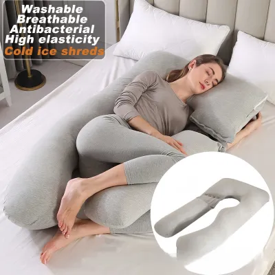 PlayPark U Shape Pregnancy Pillow Maternity Pillow for Sleeping Crystal Velvet Belly Support with Core