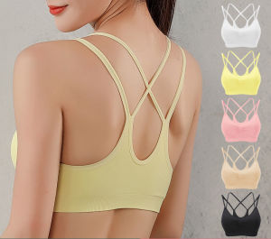 SUPERFLOWER lancar sukan Bra wanita tali Cross Plus saiz Yoga Vest cepat-pengeringan Push Up Running Underwear Gym Workout Fitness Tops