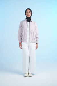 Dauky Outer Poplin Atasan wanita dewasa jaket bahan katun zipper aktif busui friendly
