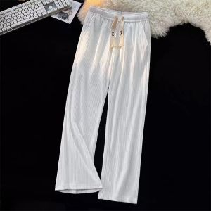 TIMIQLO M-4XL Korean Silky Soft Straight Cut Pants Minimalist Color Comfortable Pants For Men Women