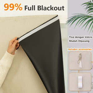 100% Blackout Curtains Self Adhesive Privacy Curtains Punch Free Portable Curtains for Bedroom Living Room Basement Blackout Sun Protection and Heat Insulation