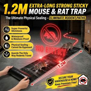 1.2m Extra Large Strong Sticky Mouse Trap Rat Glue Board Rodent Trap Powerful Adhesive Mice Catcher for Home Kitchen Warehouse Garage Indoor Use