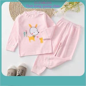 Bộ cotton len quảng châu mềm mịn thoáng thấm hút mồ hôi cho trẻ em từ 6-16kg