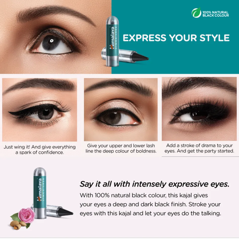 Himalaya Kajal Eye Definer 1g ブラック 2pcs 6PC, HIMALAYA Kajal Eye Definer Extra Smooth Cool Eyes,Black