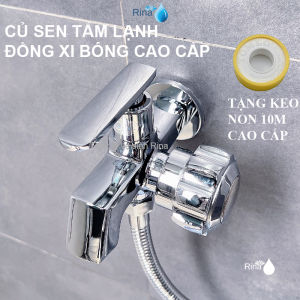 Vòi củ hoa sen tắm lạnh đồng thau xi bóng cao cấp nước mạnh mẻ 2 chế độ nước Rina RN8914