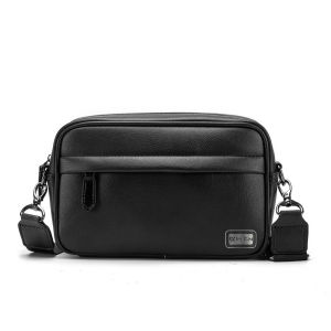 Túi đeo chéo da phong cách gọn nhẹ đen ngang MenR7 2 mặt- Caxix [HÀNG CHÍNH HÃNG]