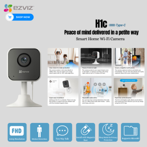 EZVIZ H1c 1080p Indoor Security Camera - Wireless Magnetic Mount Motion Detection Night Vision IP65 Weatherproof Plug-in Design