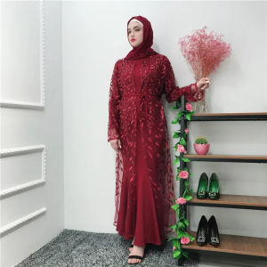 Ramadan open abaya Dubai Turkey Islam mesh kimono cardigan Muslim hijab dress kaftan abayas for women caftan Pakistan loose robe