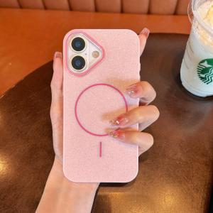 Fashion CASE for iphone13 proMax เคสกากเพชรสีชมพู ชาร์จได้ เคสเเม็กเซฟ สำหรับไอโฟน11 11proMax i12 12pro 12proMax i13 13proMax i14 14plus 14proMax i15 15pro 15proMax i16 16pro 16plus 16proMax