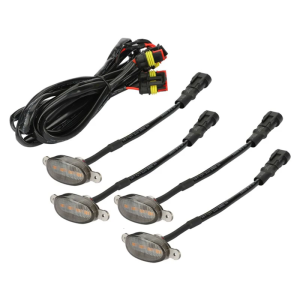 4ชิ้นไฟหน้า LED เลนส์เหลืองอำพันไฟดาวน์ไลต์ LED อเนกประสงค์สำหรับยานพาหนะทนทานต่อสภาพอากาศ12V ติดตั้งง่าย