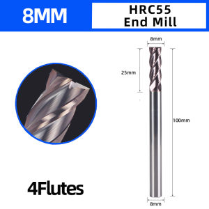 Carbide End Mill 4 Flutes End Mill Cutter Flat Carbide Milling Cutter Cutting Tools End Mills HRC55 CNC Tool For Metal