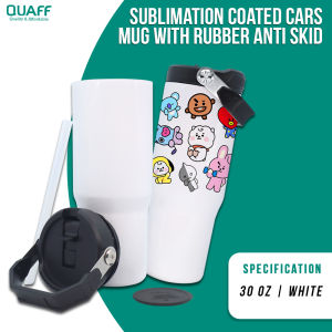 PrintYourStyle 30 oz QUAFF Sublimation Coated Cars Mug Anti-skid with Portable Handle