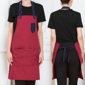 Strap apron custom logo milk tea bread baking coffee shop chef overalls apron