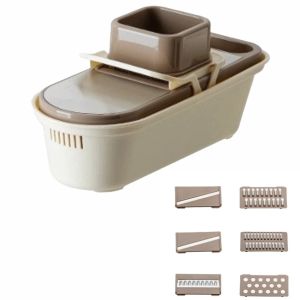 LINSBAYWU Sách hướng dẫn Máy cắt rau củ có bộ bảo vệ tay Cắt Lát Nhanh Chóng Rau Củ Cắt Lát Đa chức năng Nhựa Máy cắt thực phẩm Nhà bếp