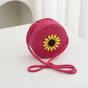 Mini Cute Woven Bag Shoulder Cute Mini Crossbody Bag Floral Straw  Coin Purse Sling Bag
