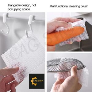 CAG SHOP Kitchen Cleaning Brush Dishwashing Brush Fruit Vegetable Cleaning Brushes Pot Silicone Pan Crevice Scouring Pads Cleaning Tools