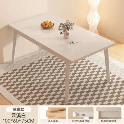 Meja Makan 餐桌 Dining Table Rectangular Wooden Kitchen Table for 4 People Minimalist Office or Study Desk Wood Table Long Dining Room Table for Family Meal