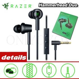 【local stock】Original Razer HammerHead Duo In-ear Headsets with Microphone 3.5mm Plug