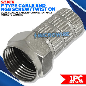 MW F Type Cable End RG6 Screw/Twist On Coax Coaxial Cable RF Connector Male for CCTV Camera