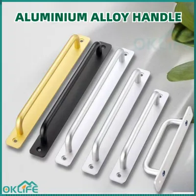 [OKLIFE. SG]Aluminium Alloy Black Door Handles Wood Door Drawer Handle Pulls Silver Gold Furniture Handle
