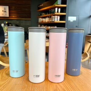 BAGUO(霸果) ความจุขนาดใหญ่ ขวดน้ำหุ้มฉนวน นержักรส 360มล. ถ้วยกาแฟสำนักงาน ภาชนะเครื่องดื่ม ง่าย ถ้วยฉนวนแบบพกพา นักเรียน