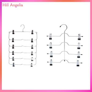 [Hill Angelia] 6-Tier váy quần short treo tiết kiệm không gian không có trượt lưu trữ kim loại Váy Giá
