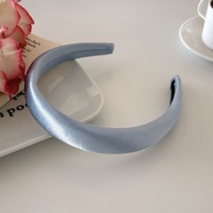 Bờm tóc vải Lụa Satin Bóng phong cách Hàn Quốc cao cấp băng đô cài tóc bản to đệm phồng màu trơn